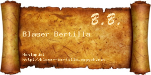 Blaser Bertilla névjegykártya